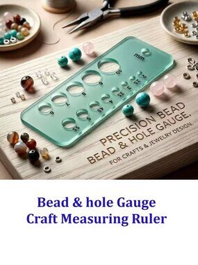 Bead & hole Gauge Craft Measuring Ruler